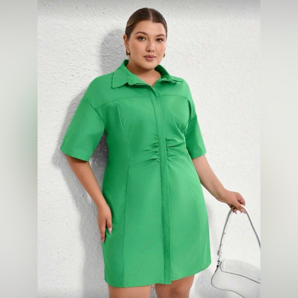 Green Short Sleeve Dress